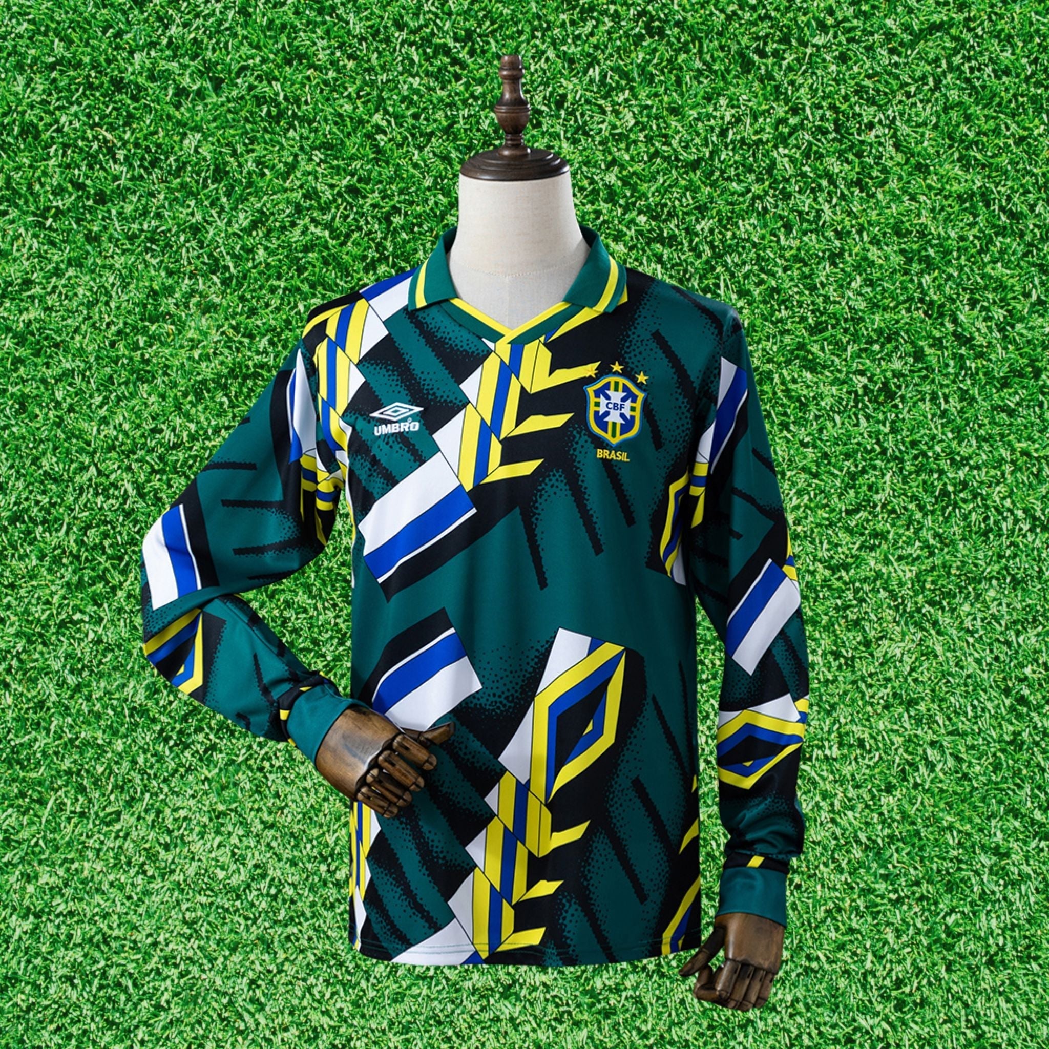 Camisa Brasil Goleiro 1994 Retrô Manga Longa