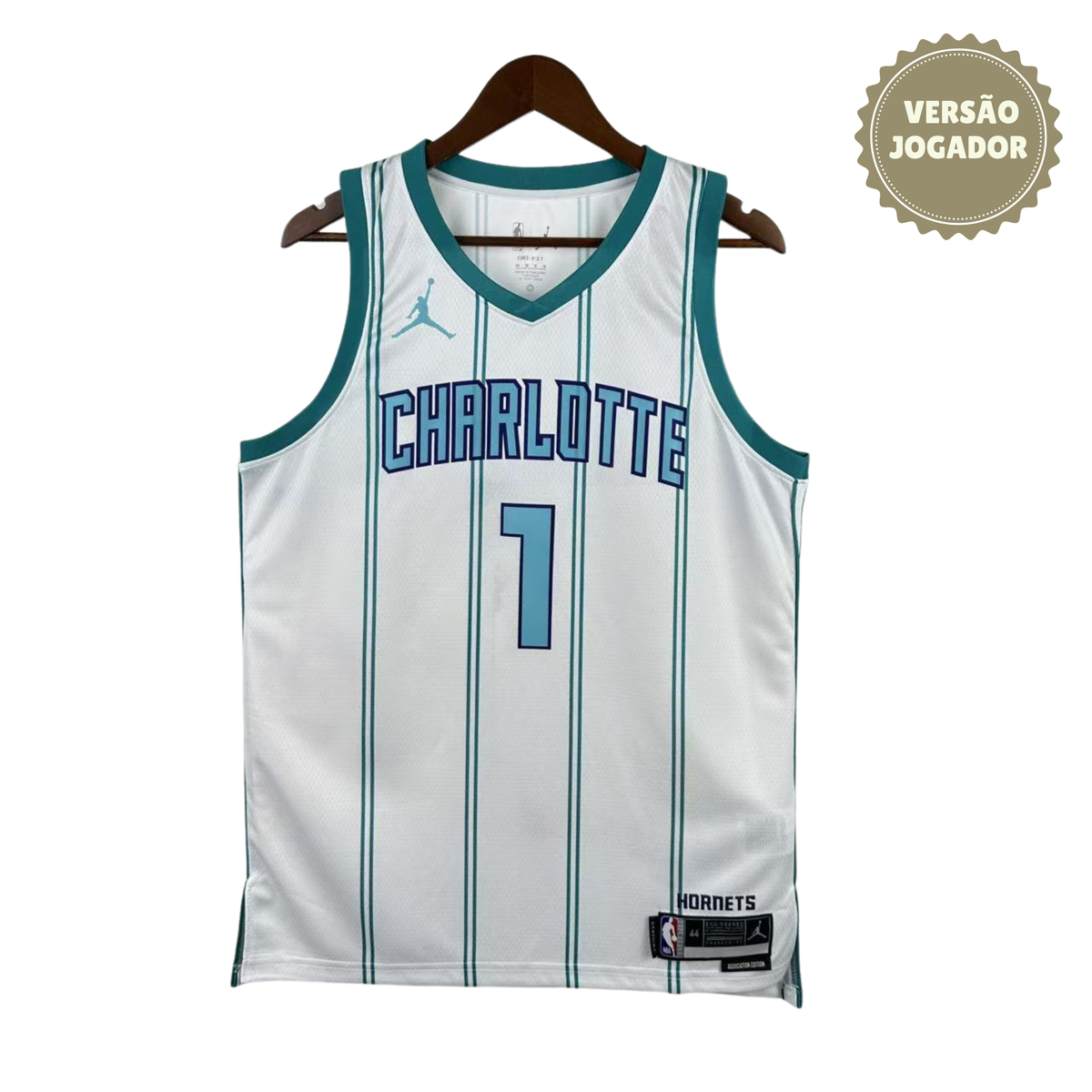 Camisa Charlotte Hornets I 2023 | #1 Ball Branca